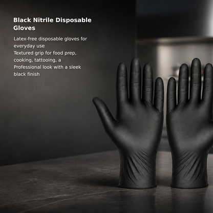 Black Nitrile Disposable Gloves